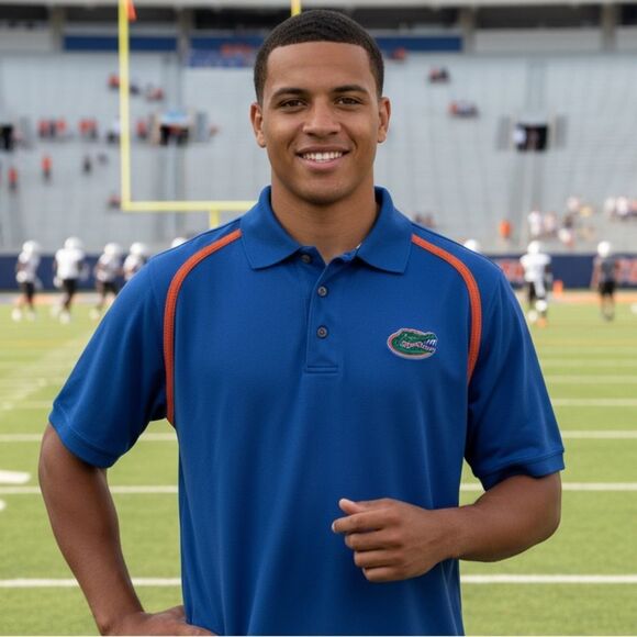 Vintage Y2K Boca Classics Florida Gators Blue and Orange Polo Shirt. Size Large - Picture 1 of 6